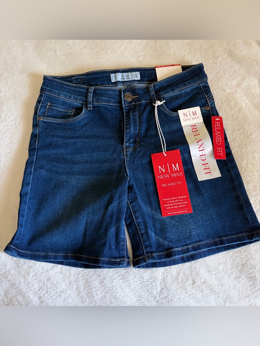 N/M New Max Relaxed Fit Dark Wash Denim Shorts Sz 8
